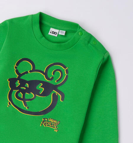 iDO green sweatshirt for boys aged 9 months to 8 years VERDE-5135