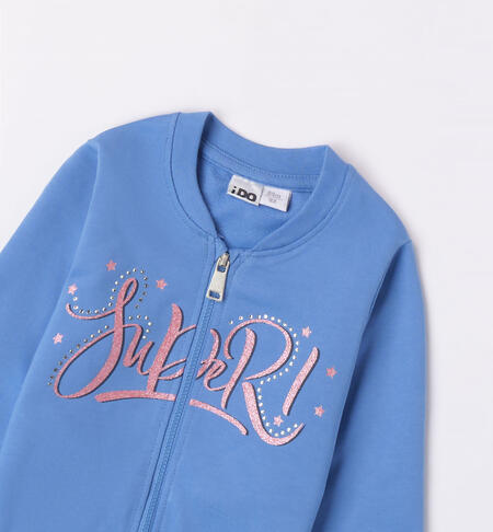 Felpa zip bambina con strass da 9 mesi a 8 anni iDO AZZURRO-3637