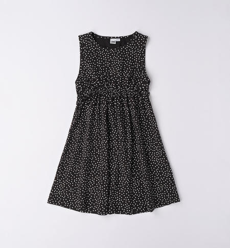 Fresco abito ragazza in cotone NERO
