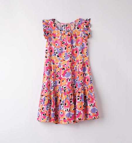 Fresco abito ragazza varie fantasie da 8 a 16 anni iDO BIANCO-MULTICOLOR-6VP6