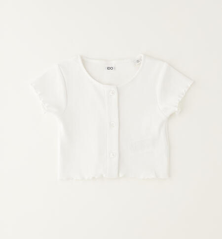 Ribbed jacket for girls BIANCO-0113