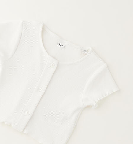 Ribbed jacket for girls BIANCO-0113