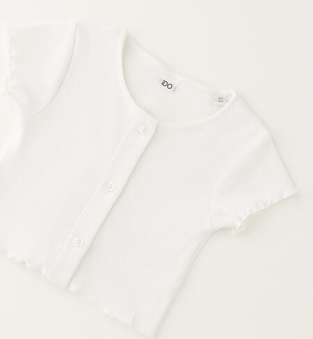 Ribbed jacket for girls BIANCO-0113