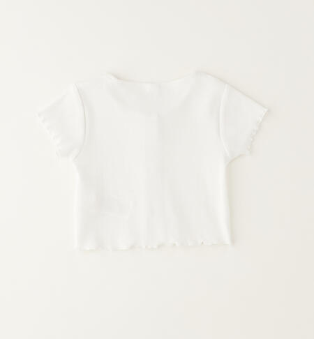 Ribbed jacket for girls BIANCO-0113