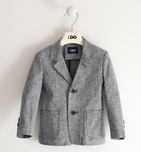 Fresh linen and viscose jacket with striped pattern for boys from 6 months to 8 years by iDO NAVY-3854