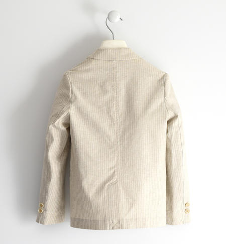 Linen and viscose blend fresh jacket for boys from 8 to 16 years iDO BEIGE-0451