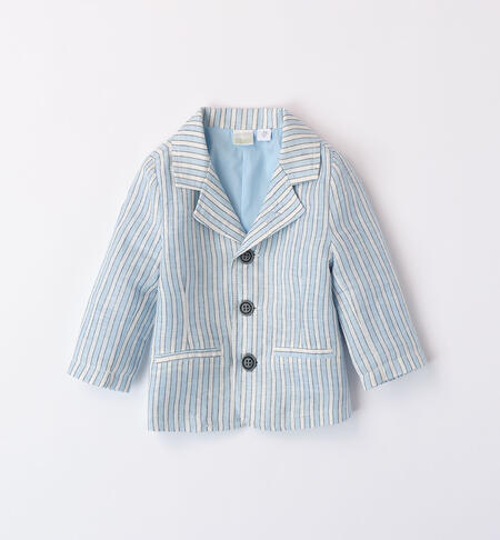 Boys' elegant striped jacket LIGHT BLUE