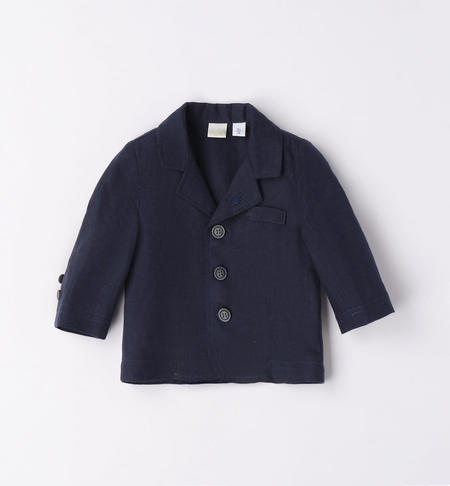 Giacca elegante neonato in lino BLU