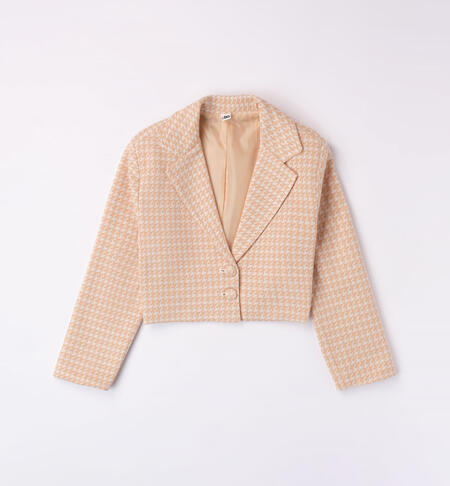 iDO elegant jacket for girls from 8 to 16 years BEIGE-1045