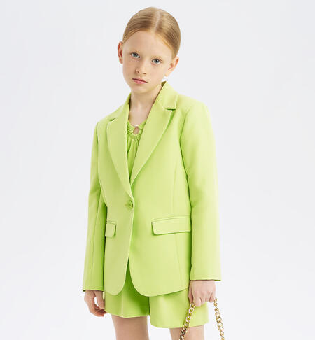 Elegant jacket for girls with button SOFT GREEN-5255