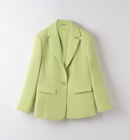Elegant jacket for girls with button SOFT GREEN-5255