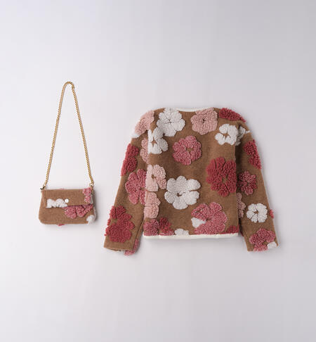 Giacchetto con borsa MARRONE MELANGE-8901