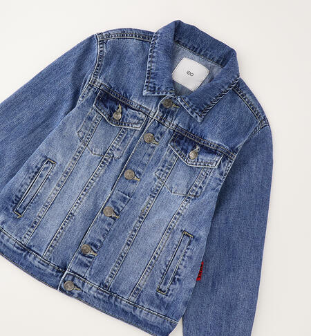 Giacchetto di jeans ragazzo STONE WASHED CHIARO-7400