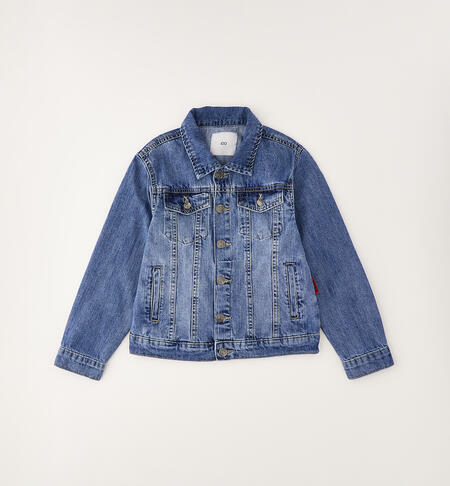 Giacchetto di jeans ragazzo STONE WASHED CHIARO-7400