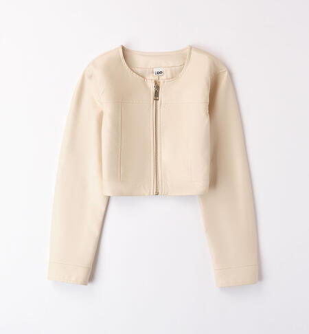 Girl's glossy jacket BEIGE-0157