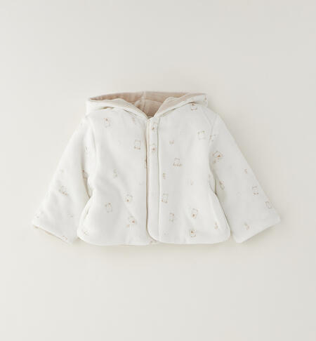 Reversible jacket for newborns ECRU'-0164