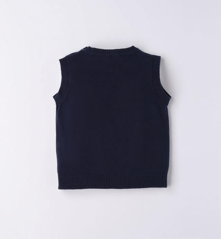 iDO tricot sleeveless jumper for boys from 9 months to 8 years NAVY-3854