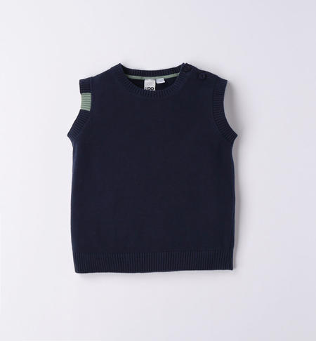 iDO tricot sleeveless jumper for boys from 9 months to 8 years NAVY-3854
