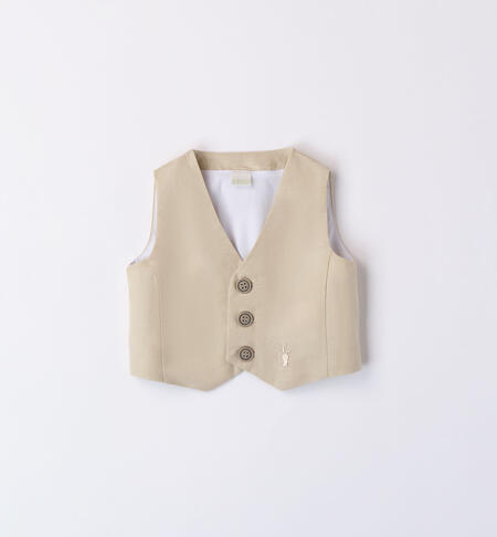 Boys' elegant waistcoat BEIGE-0152