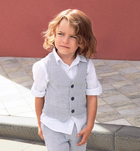 Boy¿s elegant finely striped waistcoat BLUE