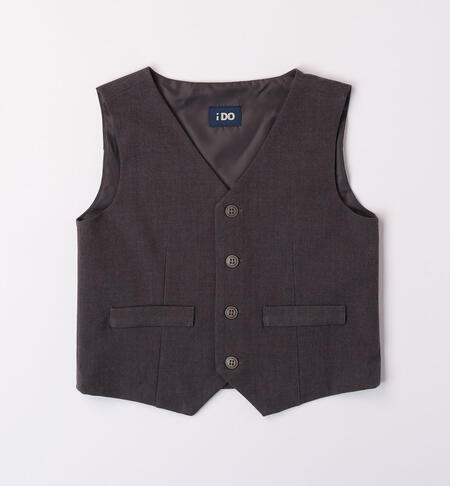 iDO elegant waistcoat for boys from 8 to 16 years GRIGIO MELANGE SCURO-8994