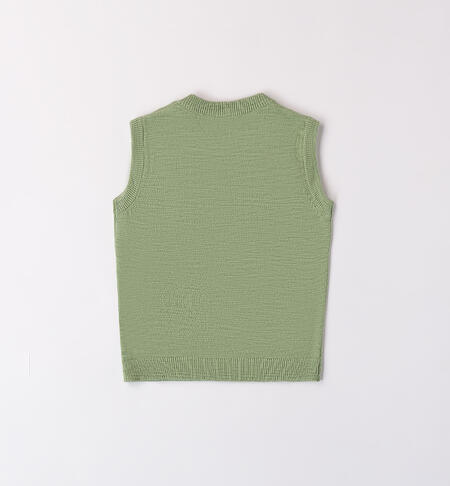 Gilet in tricot per bambino VERDE OLIVA-4911