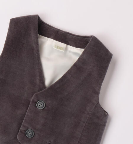 iDO velvet waistcoat for boys from 1 to 24 months GRIGIO SCURO-0564