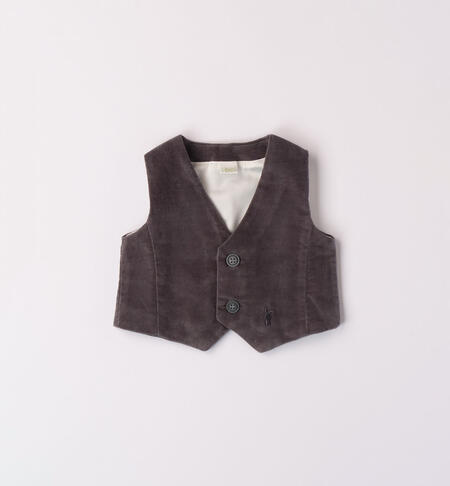 iDO velvet waistcoat for boys from 1 to 24 months GRIGIO SCURO-0564