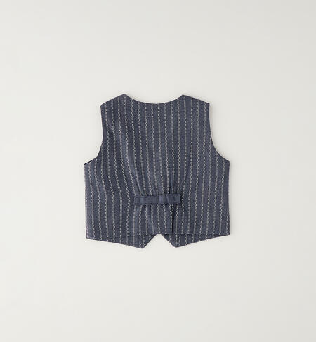 Gilet neonato cerimonia BLU MELANGE-PANNA-6CDY