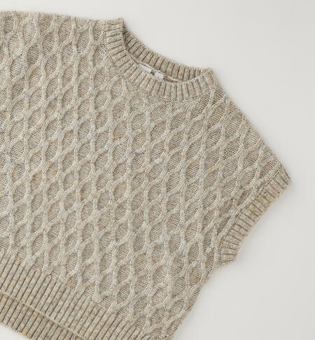 Gilet per ragazza iDO TORTORA MELANGE-8773