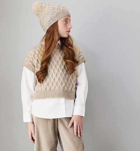 Gilet per ragazza iDO BEIGE