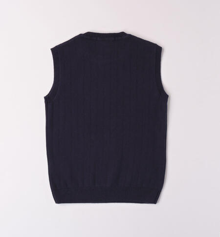 iDO ribbed knit tank top for boys from 8 to 16 years NAVY-3885