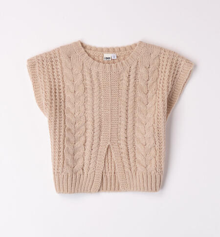 Gilet ragazza in tricot BEIGE