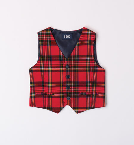 iDO red waistcoat for boys aged 9 months to 8 years ROSSO-2253