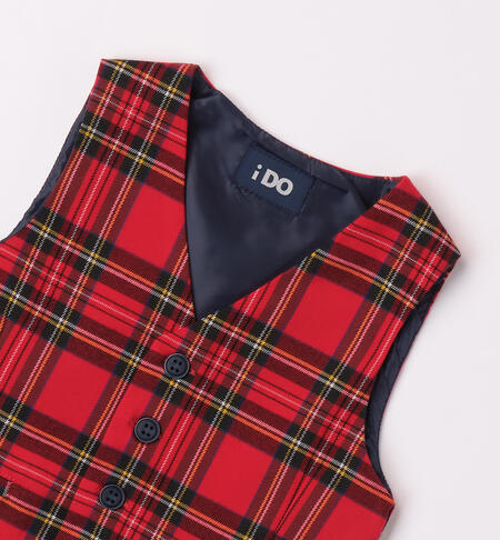 iDO red waistcoat for boys aged 9 months to 8 years ROSSO-2253