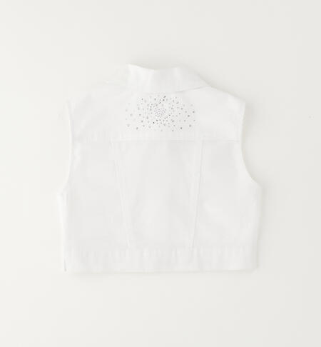 Gilet smanicato bambina BIANCO-0113