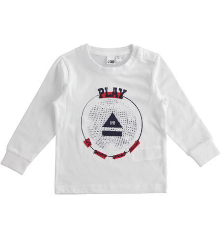 100% cotton sport print crewneck for boy 6 months to 7 years iDO BIANCO-0113