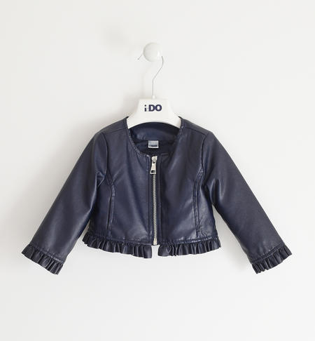 Little girl jacket in shiny fabric from 6 months to 8 years old NAVY-3854