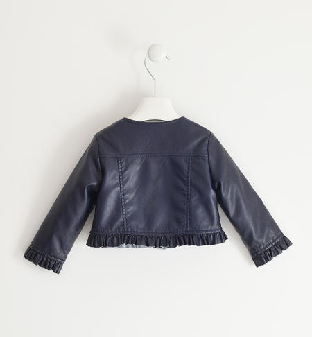 Little girl jacket in shiny fabric from 6 months to 8 years old NAVY-3854