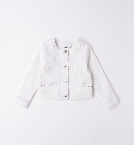 Girl's jacket with rhinestones WHITE