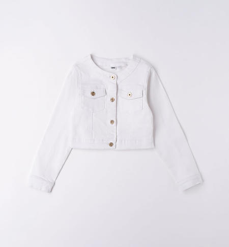 Girl's white cotton jacket WHITE