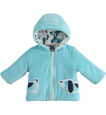 Reversible baby jacket from 1 to 24 months iDO PANNA-AZZURRO-6TS1