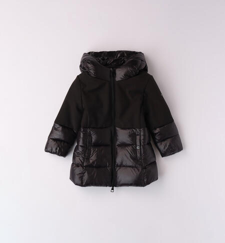 iDO black padded jacket for girls aged 9 months to 8 years NERO-0658
