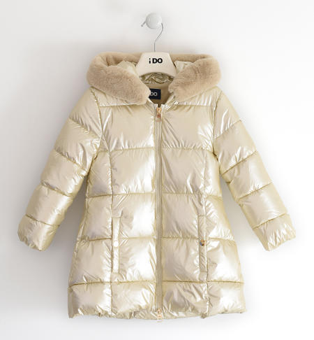 Girl's padded jacket from 9 months to 8 years iDO NATURAL BEIGE-0343