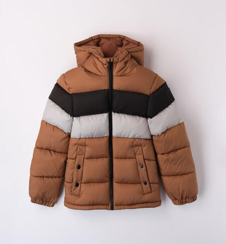 iDO winter jacket for boys from 8 to 16 years DARK BEIGE-0818