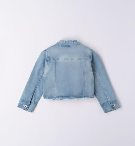Giubbotto jeans bambina con fiore da 9 mesi a 8 anni iDO LAVATO CHIARISSIMO-7300