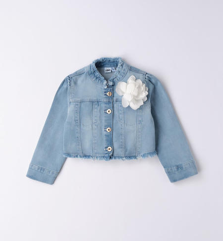 iDO denim jacket with flower for girls from 9 months to 8 years LAVATO CHIARISSIMO-7300