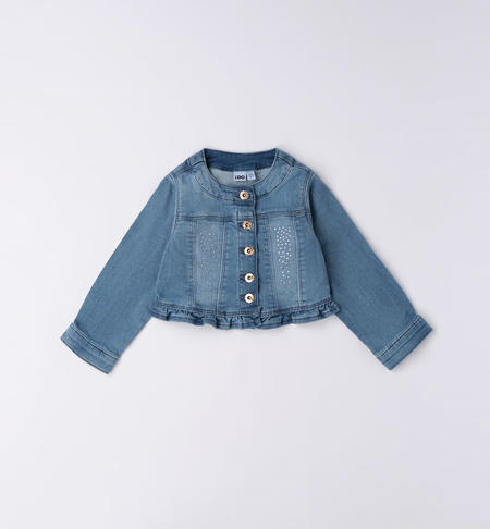 iDO denim jacket with rhinestones for girls from 9 months to 8 years STONE BLEACH-7350