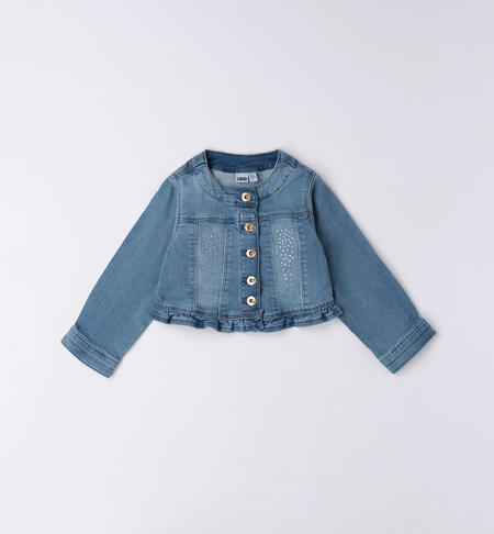 Girl's denim jacket with rhinestones BLUE