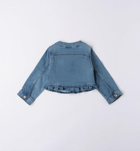 Giubbotto jeans bambina con strass da 9 mesi a 8 anni iDO STONE BLEACH-7350